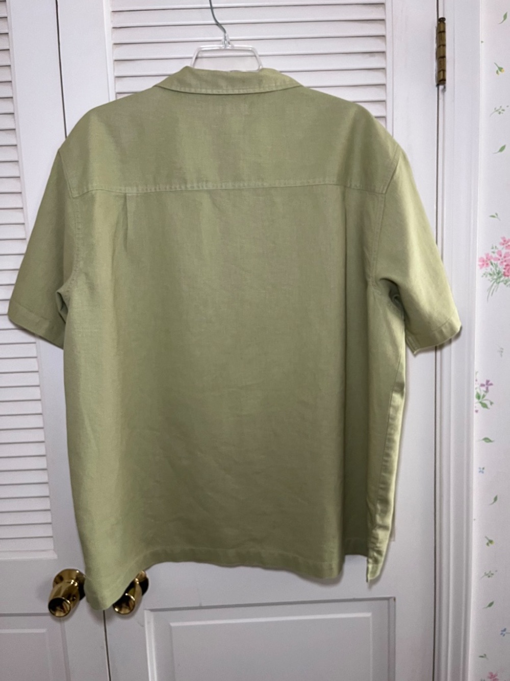 REI Men's Hemp and Cotton Leaf Green Short Sleeve Shirt Size XXL - Picture 2 of 7